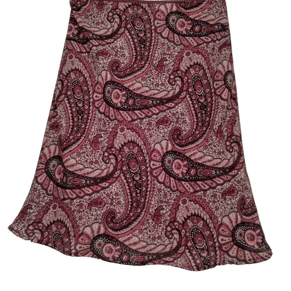 connected apparel Dresses & Skirts - Vintage Y2K Connected Apparel Skirt S Fairy Maroon Paisley Semi Sheer Whimsical